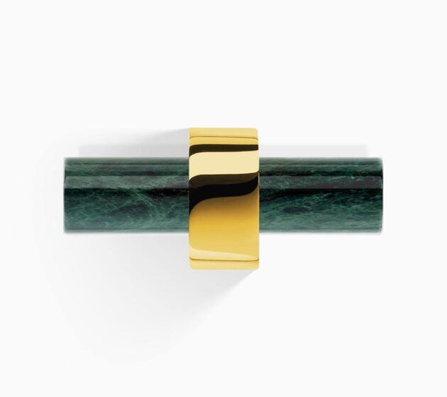 CENTURY HAK2 Hook double - gold with hanger in marble - green