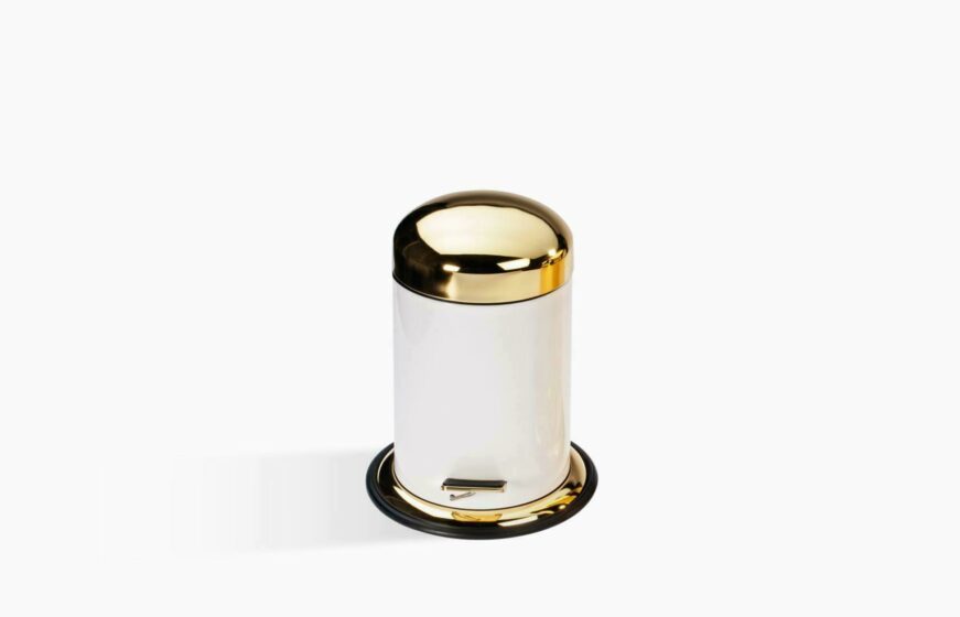 TE 30 Pedal bin - white / gold