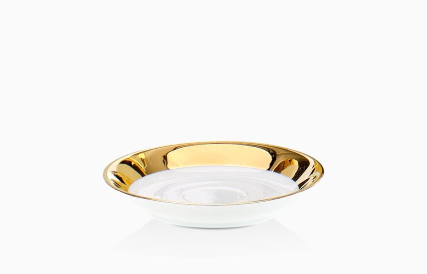 STS 50 Soap dish - porcelain white / gold