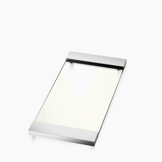 TAB 37 Tray large - chrome / clear glass