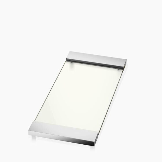 TAB 37 Tray large - chrome / glass opal