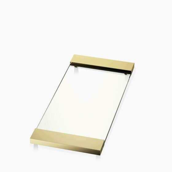 TAB 37 Tray large - gold / clear glass