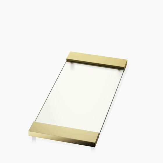 TAB 37 Tray large - gold / glass opal