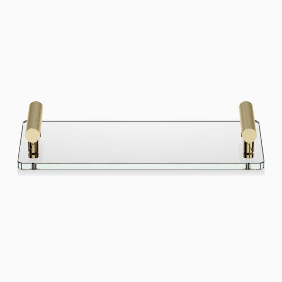 CLUB TAB Tray - gold / glass clear