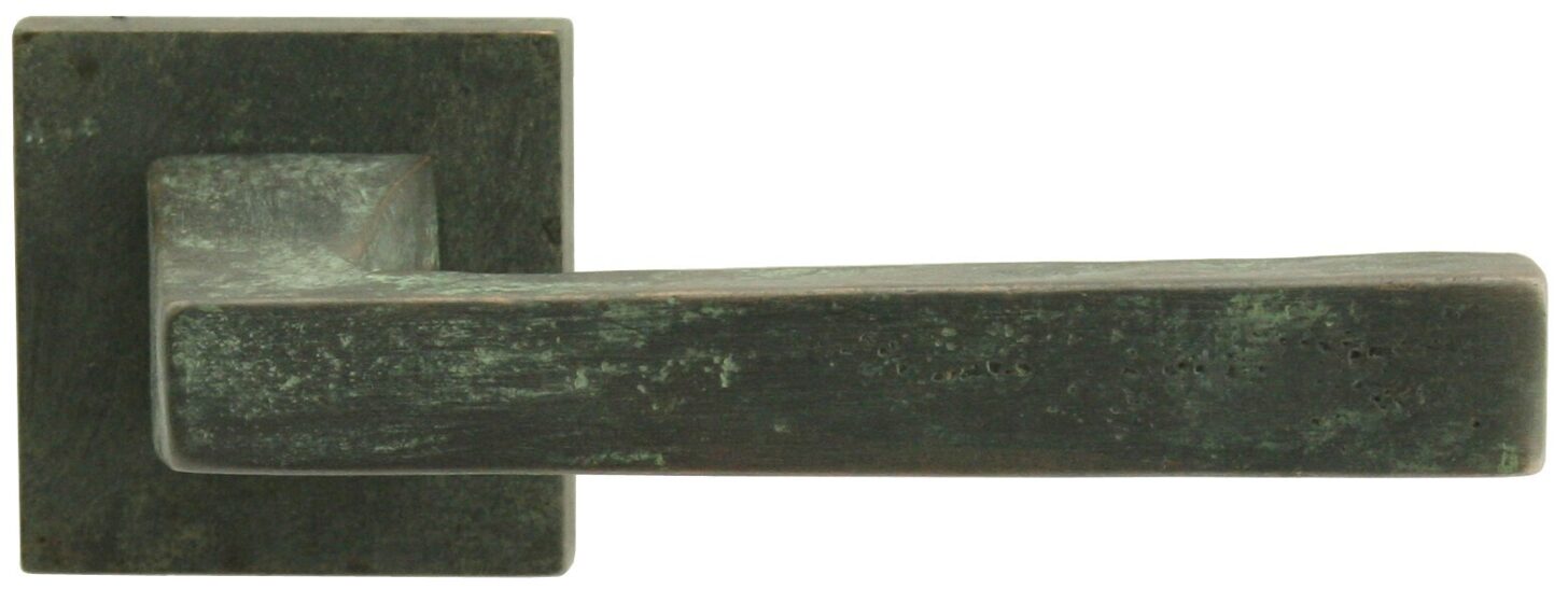 PAAR DEURKLINK MG2132 GROEN BRONS (OG) zonder BB 145mm