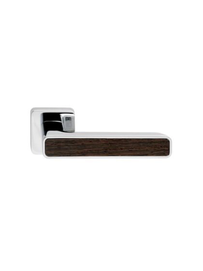 PAAR DEURKLINK INNER WOOD WENGE 660 50-QR/ CHROOM (CL) zonder BB