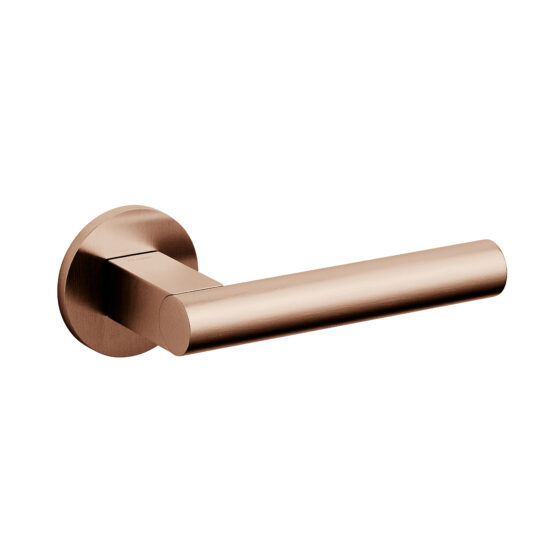 Door-handle EUCLIDE brass round rosette SUPERCOPPER SATIN