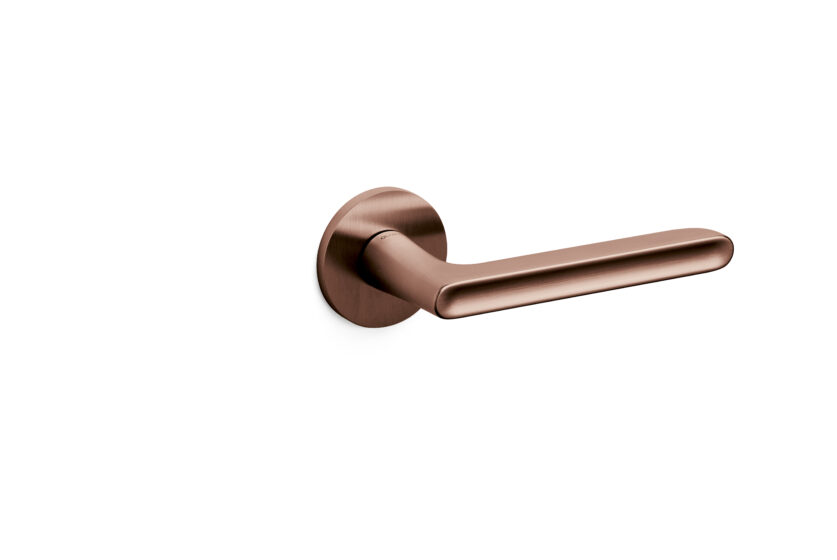 Door-handle LUCY brass round rosette SUPERCOPPER SATIN