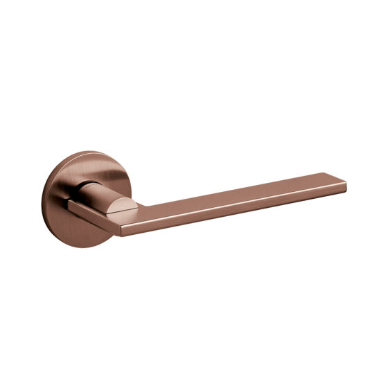 Door-handle OPEN brass round rosette SUPERCOPPER SATIN