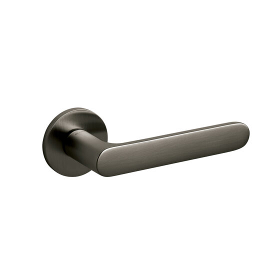 Door-handle ICONA brass round rosette SUPERANTHRACITE SATIN